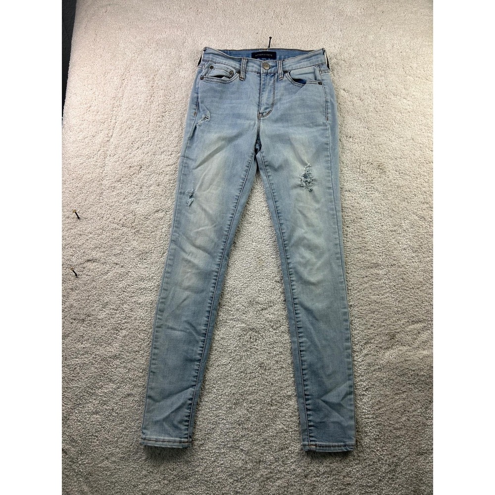 Aeropostale High Waisted Jegging Jeans Womens 00 Distressed Denim Pants